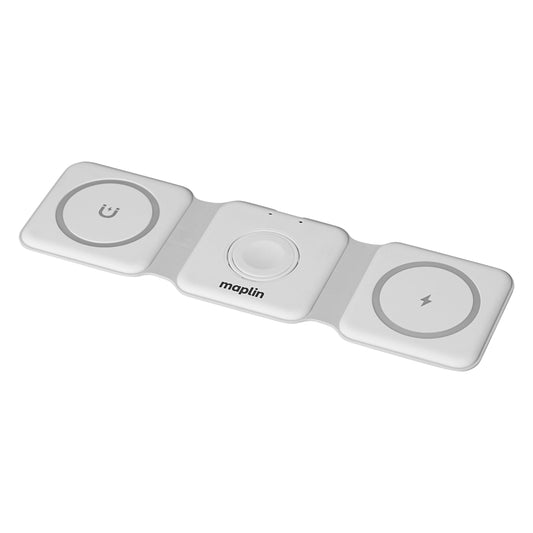 Maplin 3-in-1 Magnetic Wireless Charging Mat for Phone / Earbuds / Watch