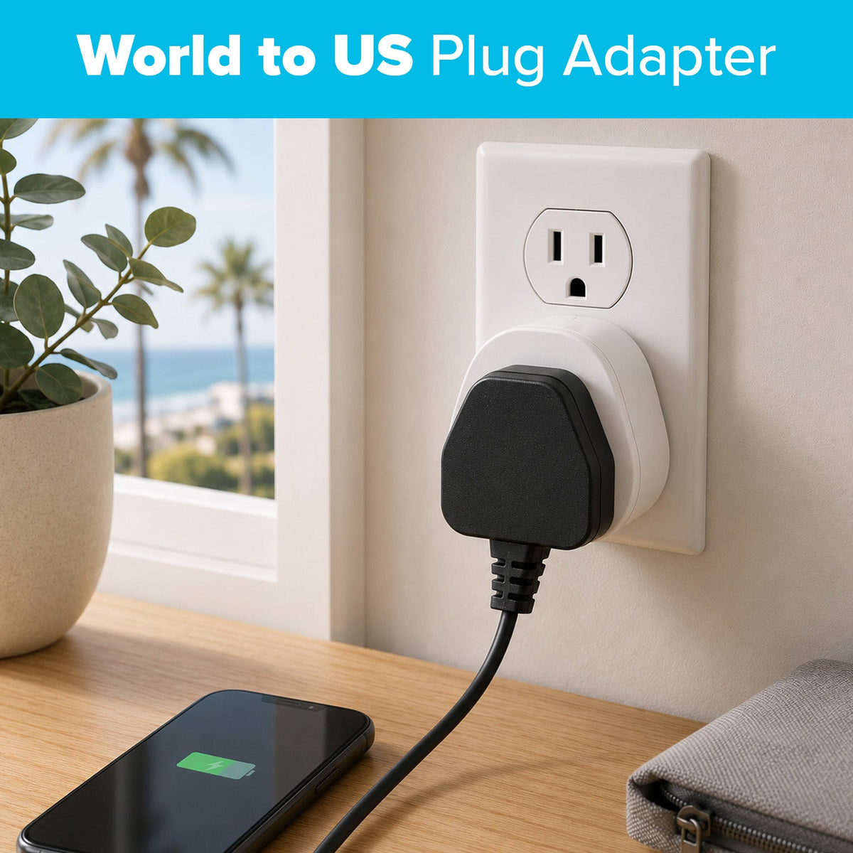 Maplin US Plug to Worldwide Socket Travel Adapter Plug