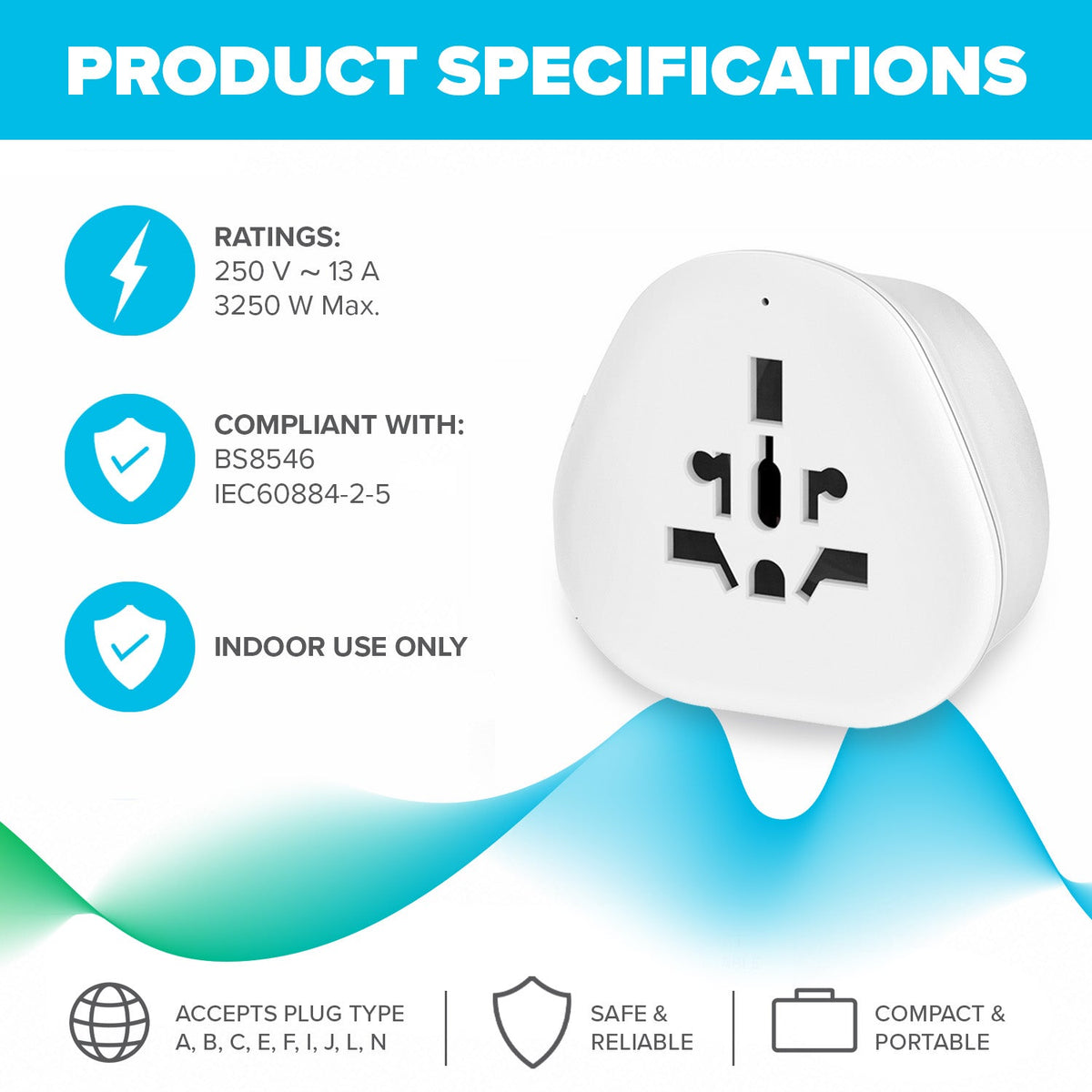 Maplin UK Plug to Worldwide Socket Travel Adapter Plug