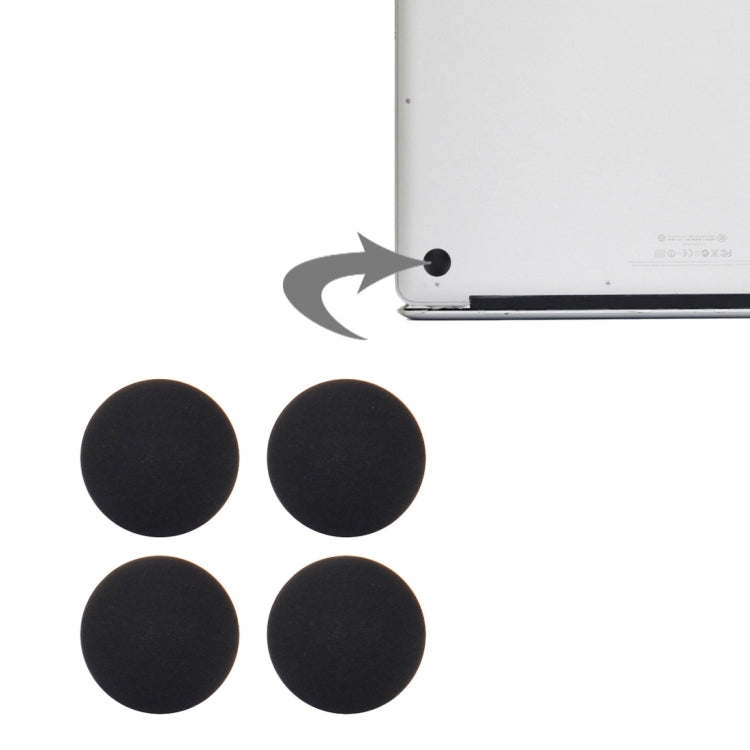 4 PCS for Macbook Pro Retina 13.3 inch15.4 inch (2012-Early 2015) A1398A1425A1502 Bottom Case Rubber Mats(Black)