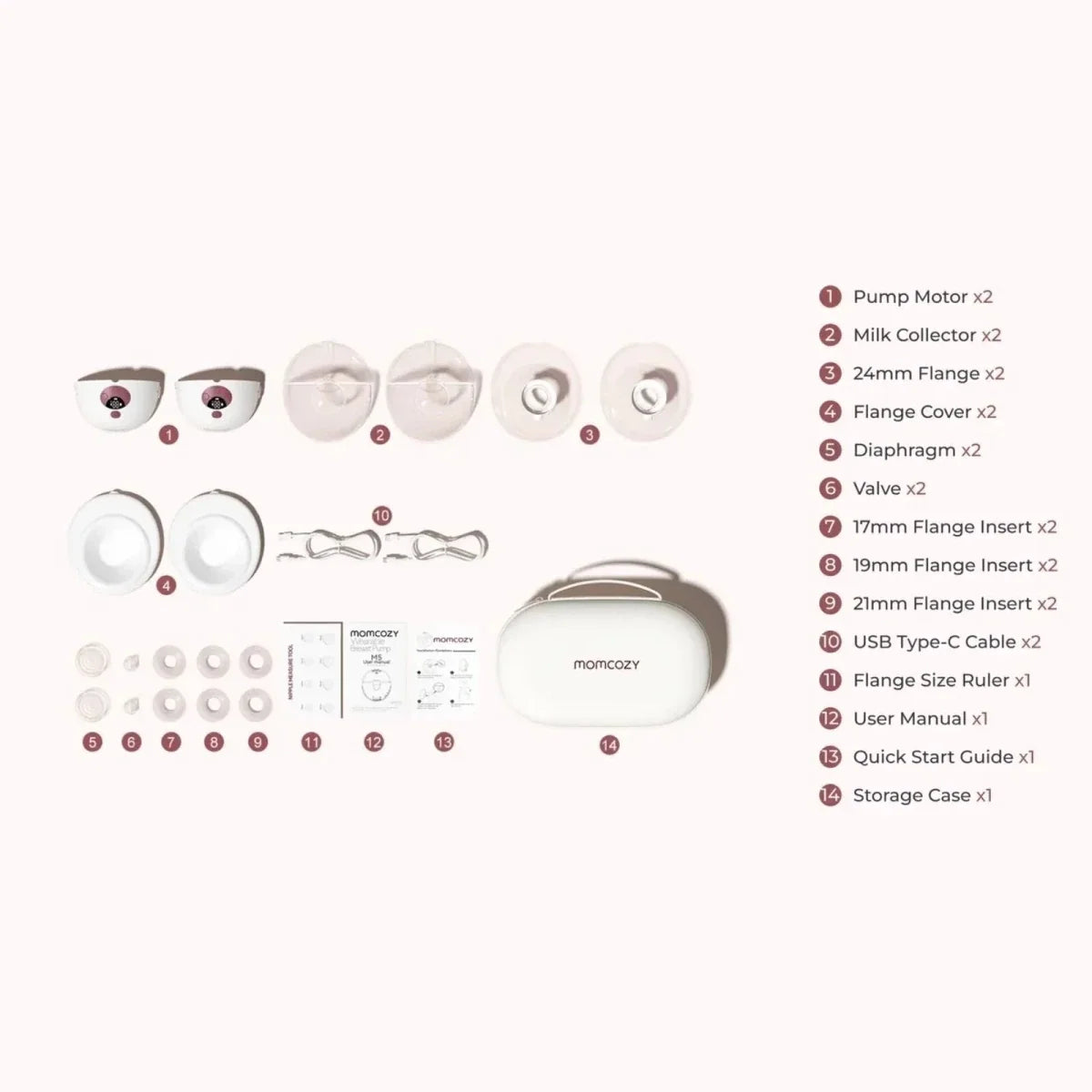 Momcozy M5 Smart Wearable Double Electric Breast Pump - Grey