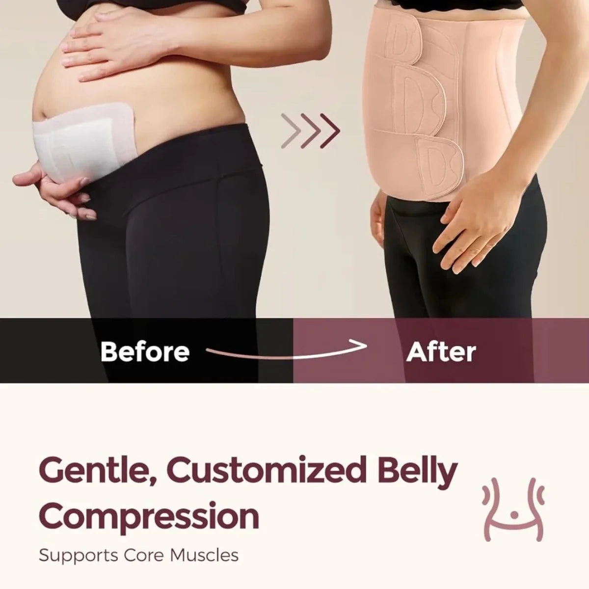 Momcozy Ergowrap Postpartum Belly Band Standard L - Oyster Pink