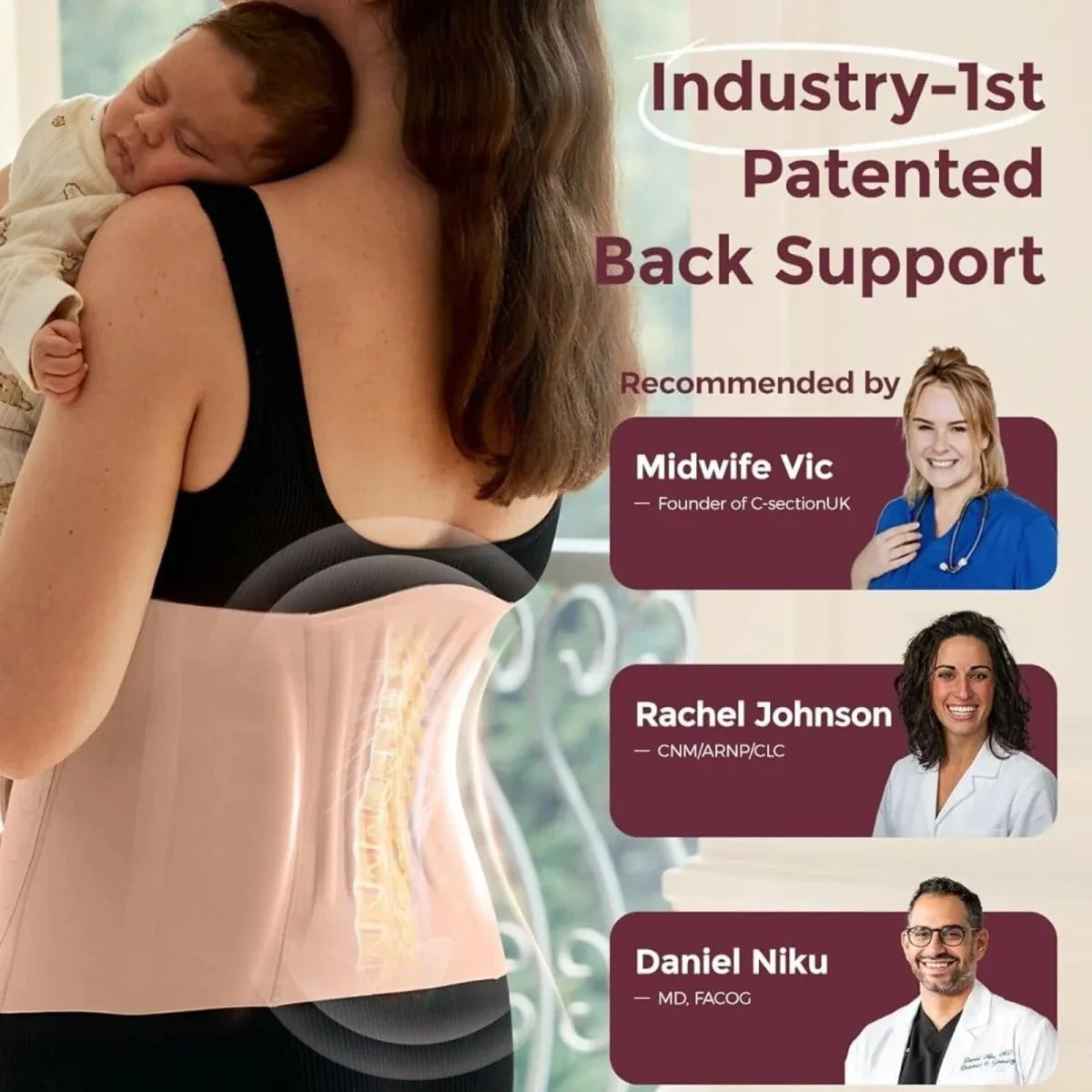Momcozy Ergowrap Postpartum Belly Band Standard XL - Oyster Pink