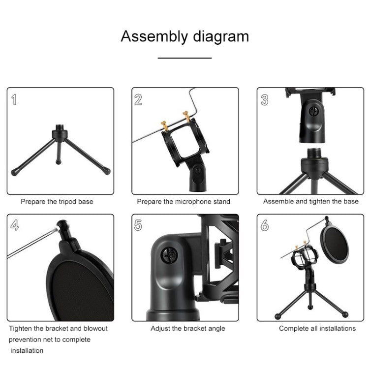 Yanmai PS-3 Mini Portable Microphone Anti-network Shockproof Desktop Stand