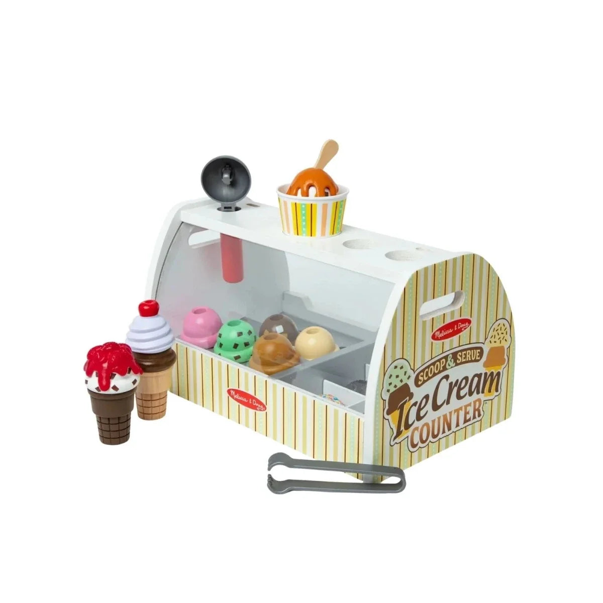 Melissa & Doug Wooden Ice Cream Counter Play Set
