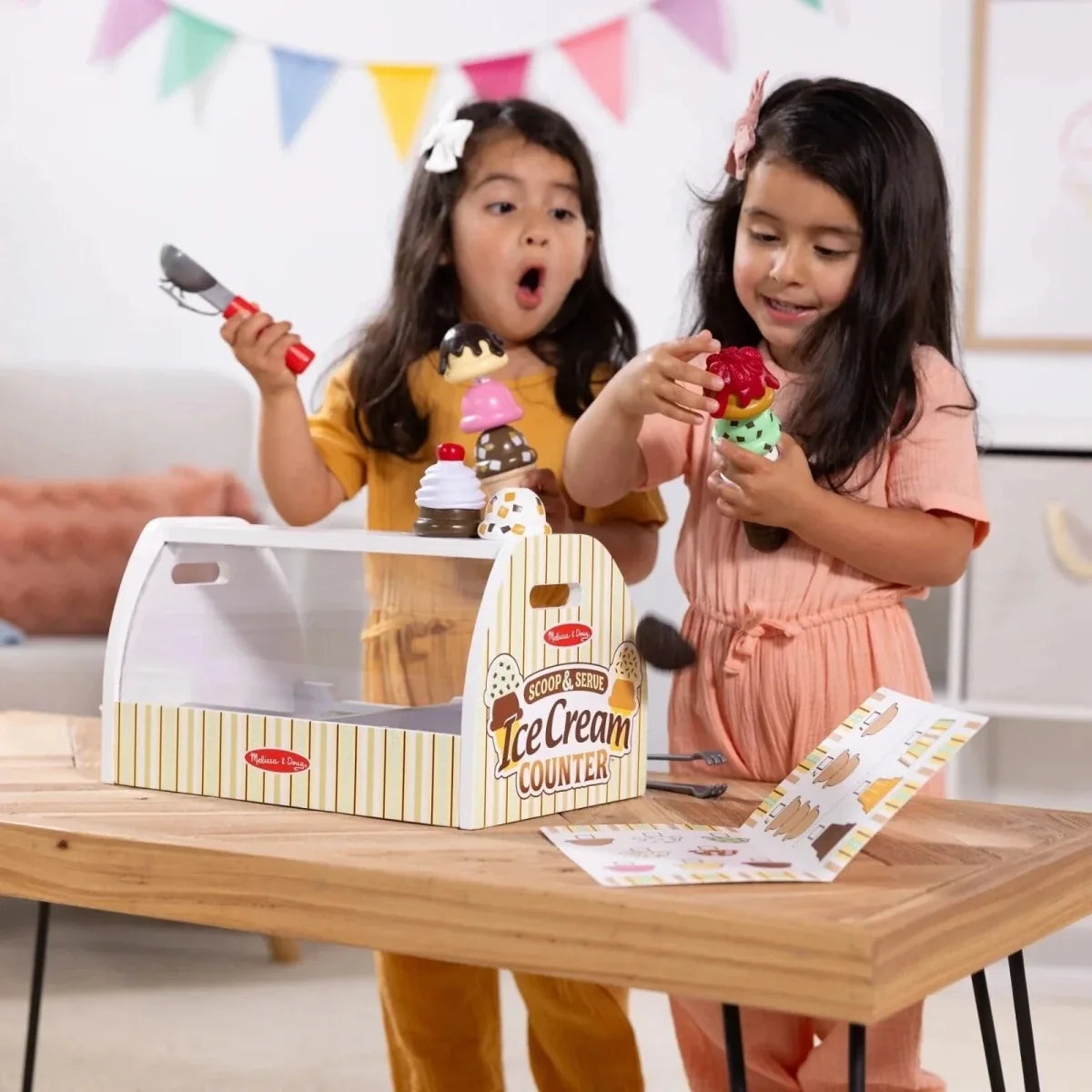 Melissa & Doug Wooden Ice Cream Counter Play Set