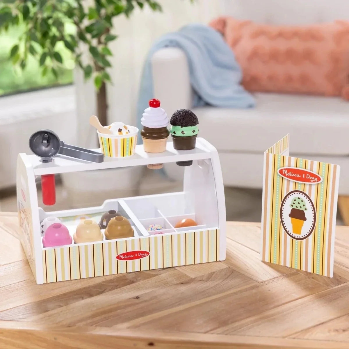 Melissa & Doug Wooden Ice Cream Counter Play Set