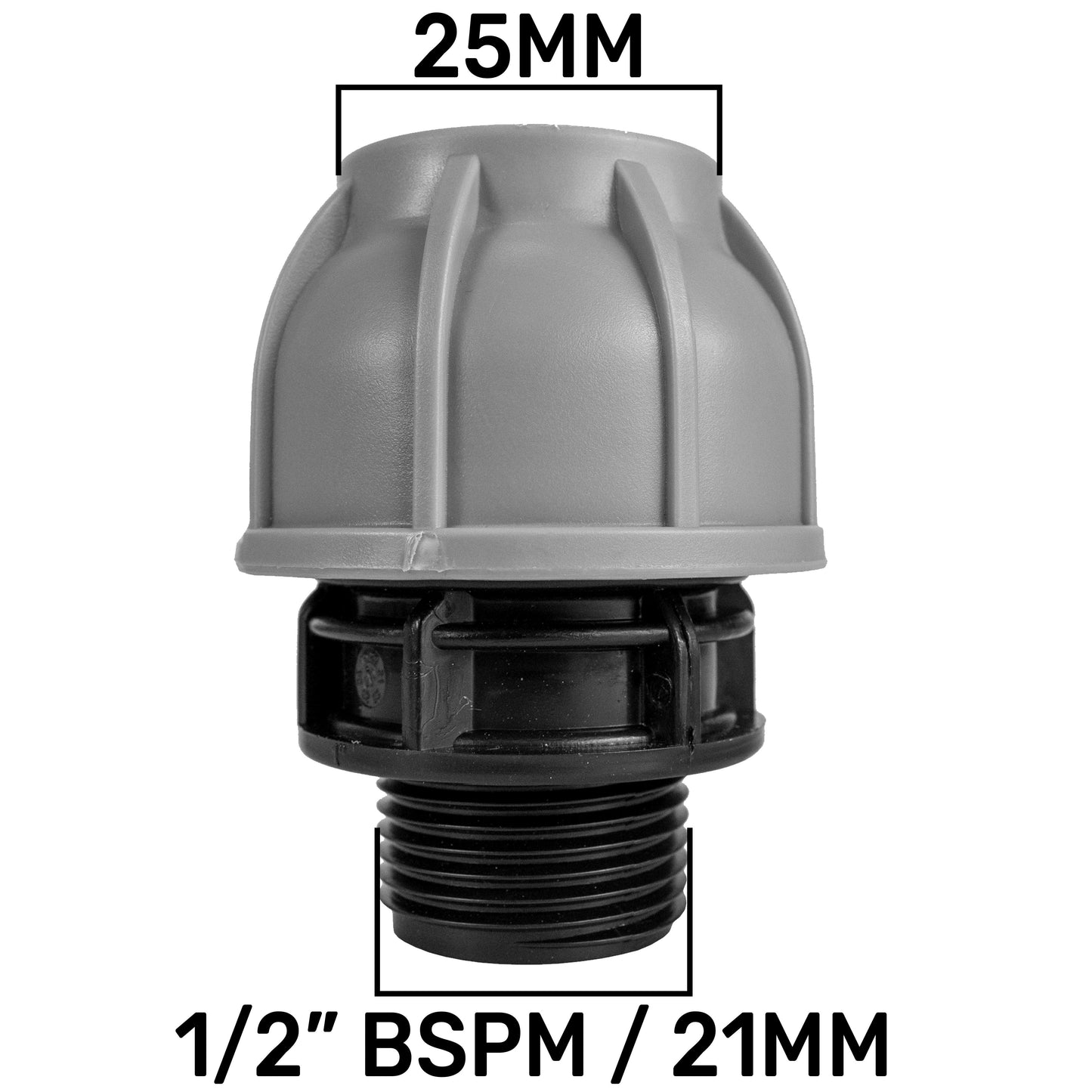 Wall Flange Kit 20mm MDPE - Lever Valve and 25mm MDPE Outlet for Water Connector