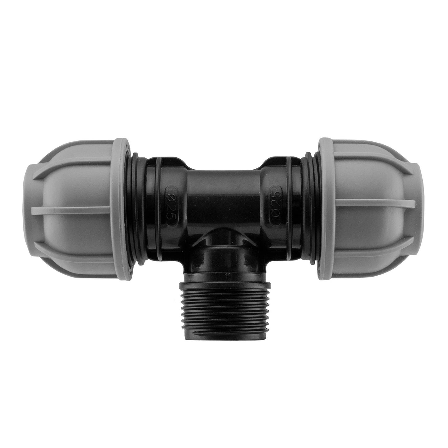 Wall Flange Kit 20mm MDPE - Lever Valve and 25mm MDPE Tee Outlet Water Connector