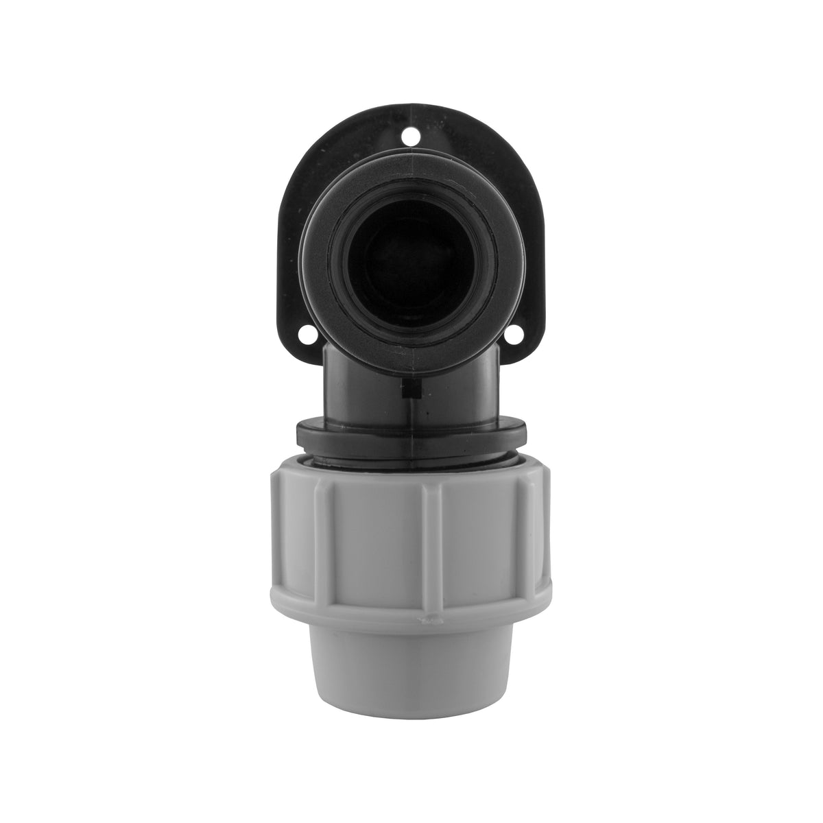 Wall Flange Kit 32mm MDPE + In-Line Valve + 13mm Brass Barb