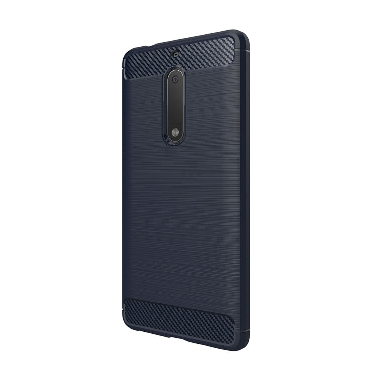 For Nokia 5 Brushed Carbon Fiber Texture Shockproof TPU Protective Cover Case, Nokia 5