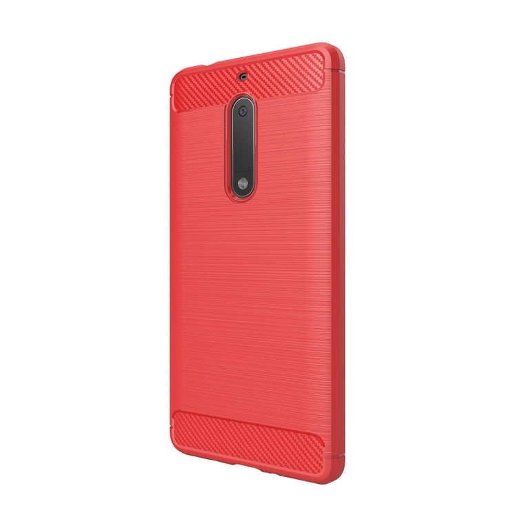 For Nokia 5 Brushed Carbon Fiber Texture Shockproof TPU Protective Cover Case, Nokia 5