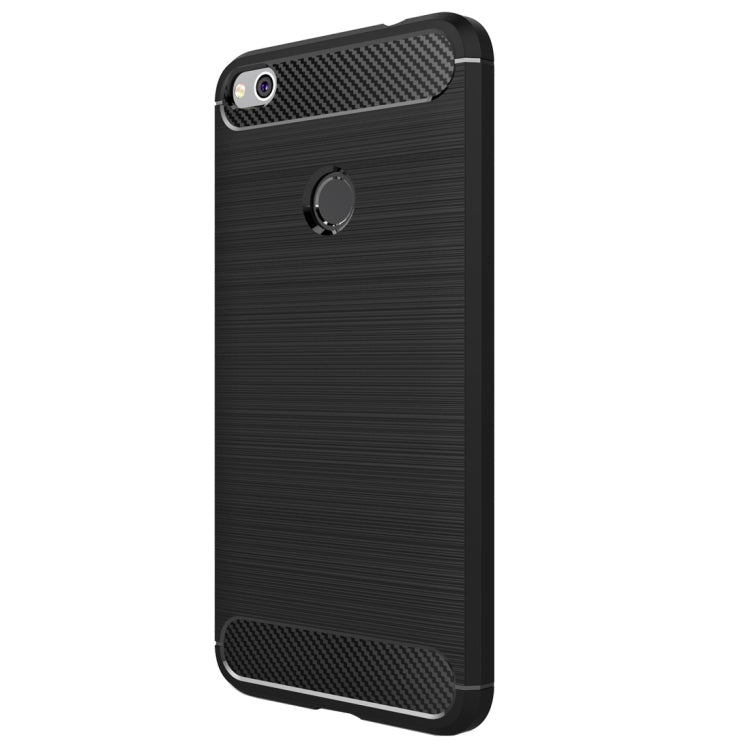 For Huawei  P8 Lite (2017) Brushed Carbon Fiber Texture Shockproof TPU Protective Case, Huawei P8 Lite (2017)