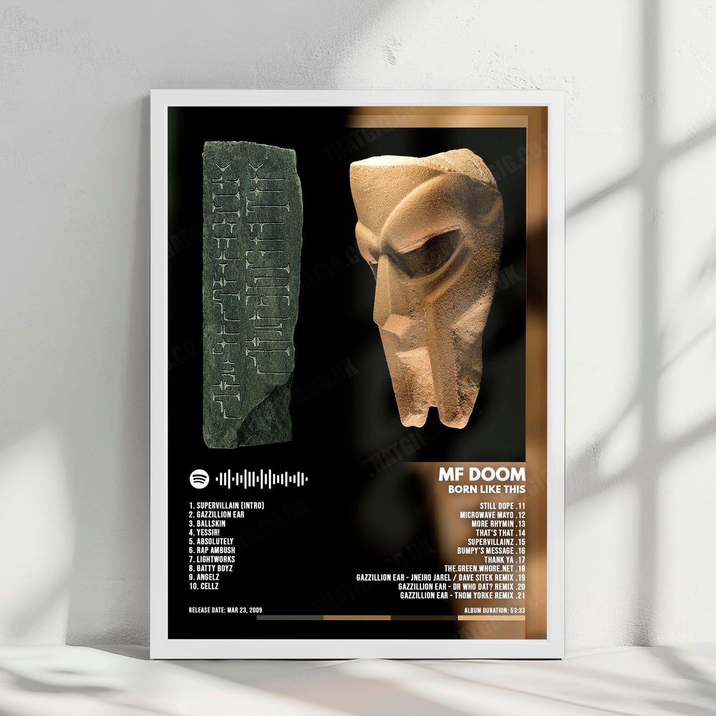 MF DOOM "Born Like This  " Album Cover Poster - with Complete Tracklist