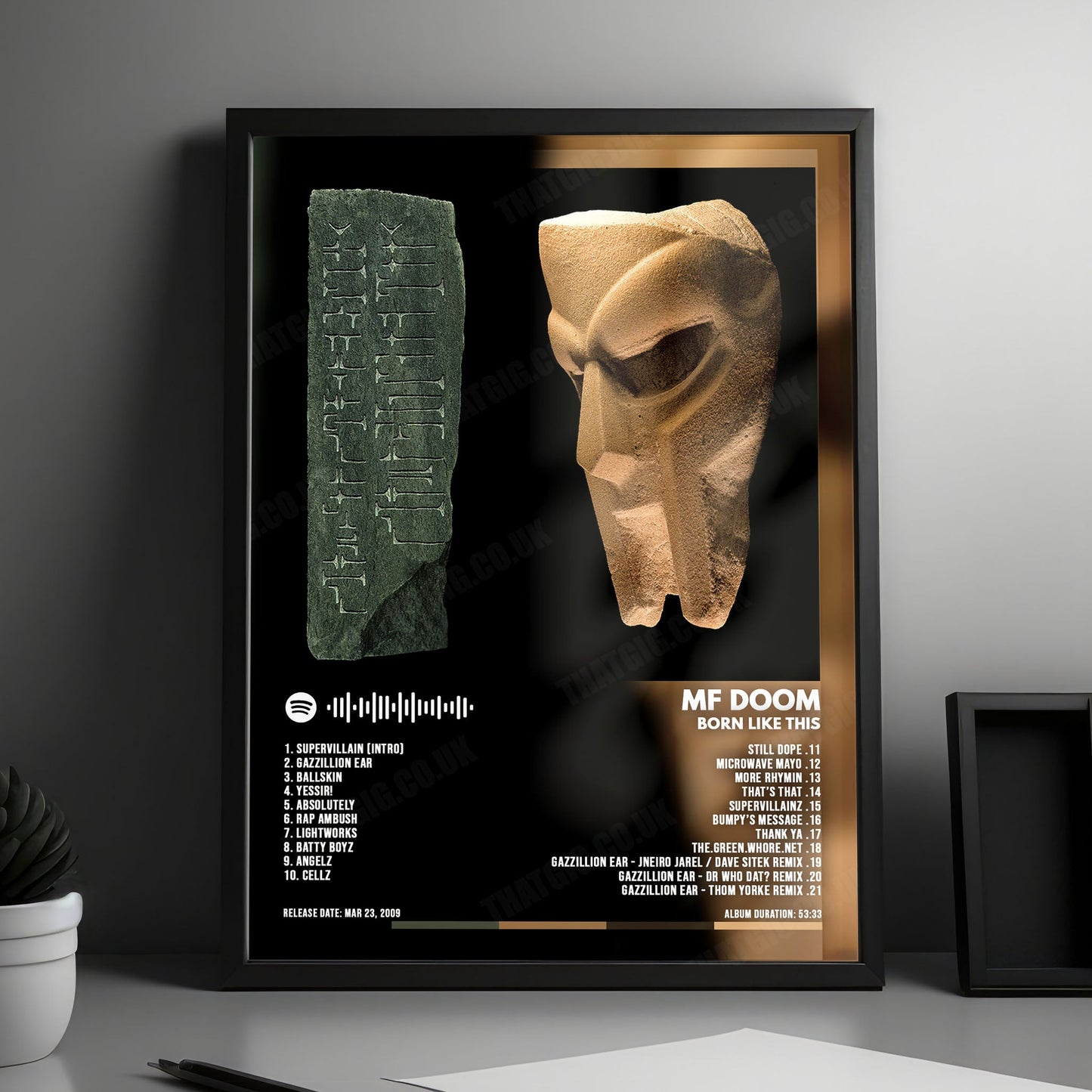 MF DOOM "Born Like This  " Album Cover Poster - with Complete Tracklist
