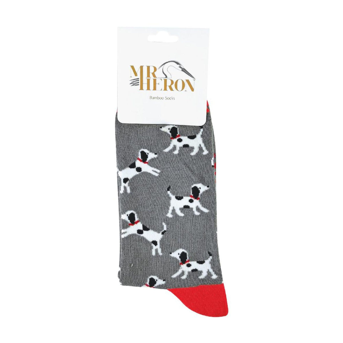 1 Pack Mens Novelty Charcoal Dalmatian Bamboo Socks