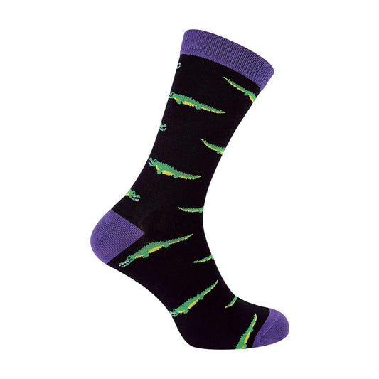 1 Pack Mens Novelty Crocodile Bamboo Socks