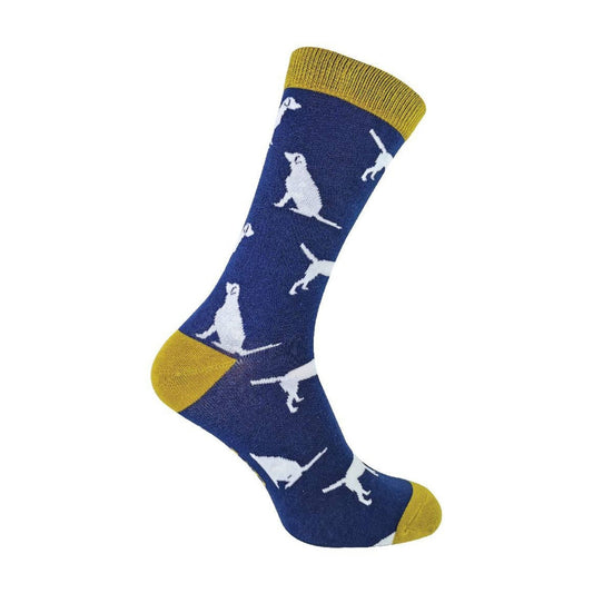 1 Pack Mens Novelty Navy Labrador Bamboo Socks