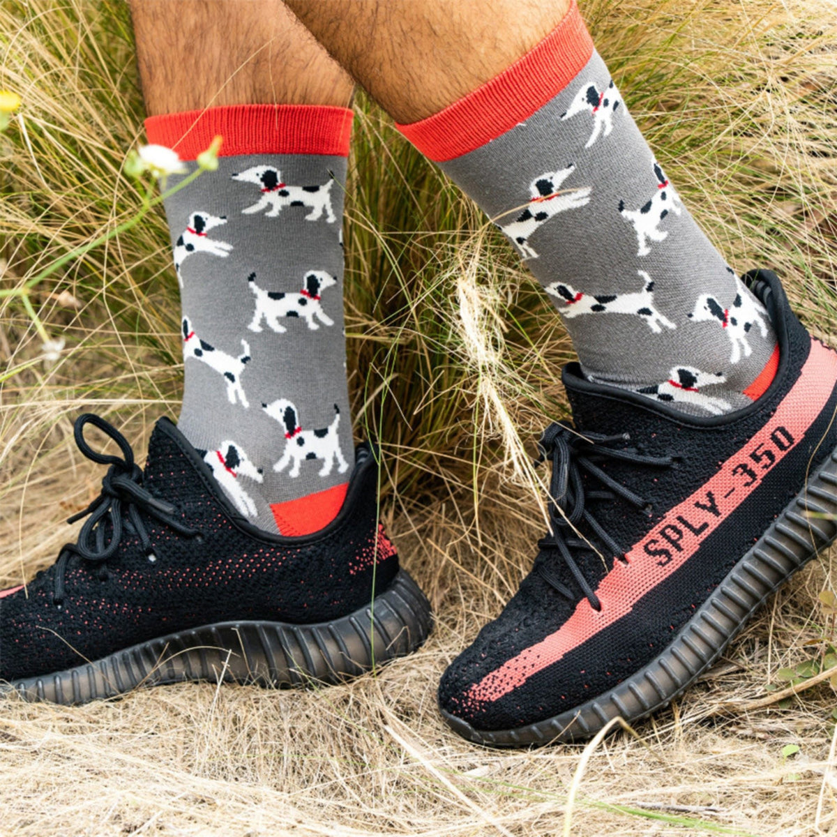1 Pack Mens Novelty Navy Labrador Bamboo Socks