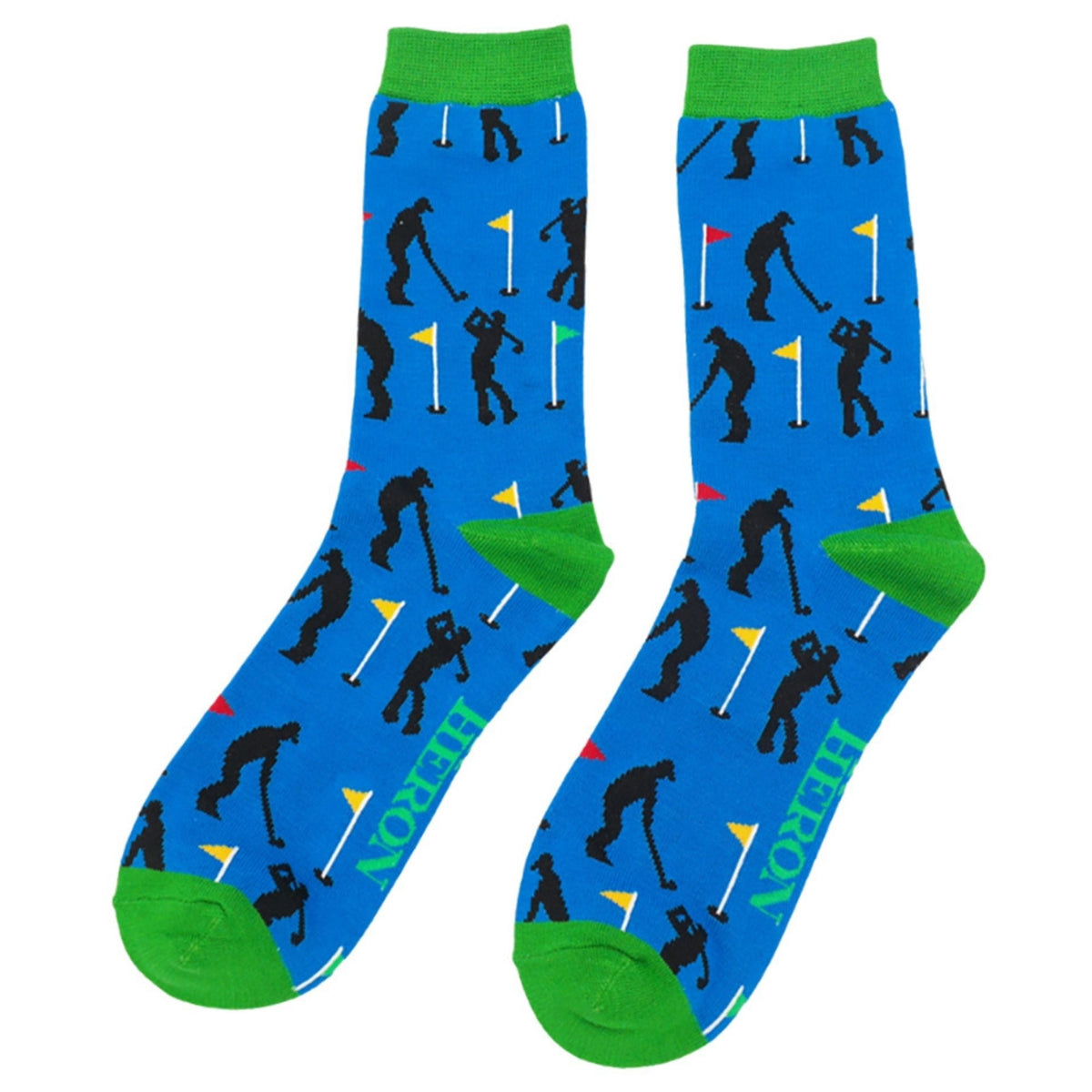 1 Pack Mens Novelty Blue Golf Bamboo Socks
