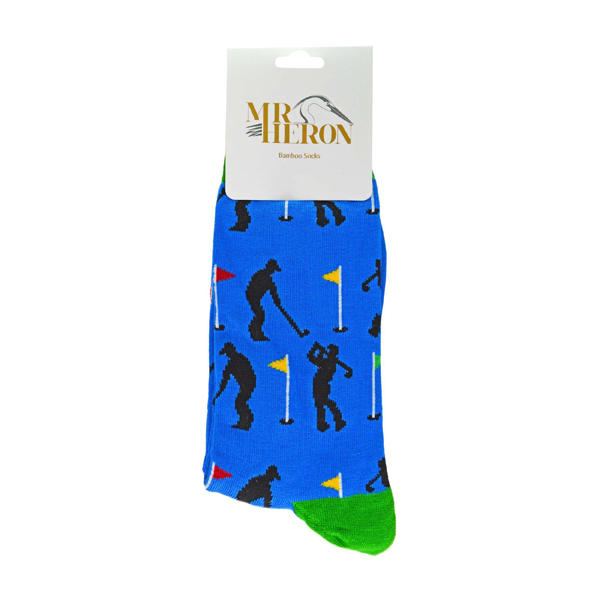 1 Pack Mens Novelty Blue Golf Bamboo Socks