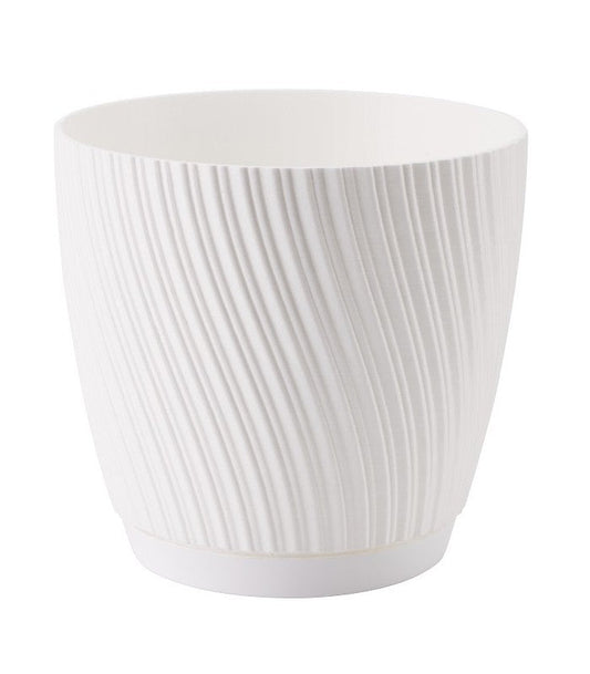 Mika Pot with Saucer 150mm White DIY Workshop Accessory Home and Garden Use