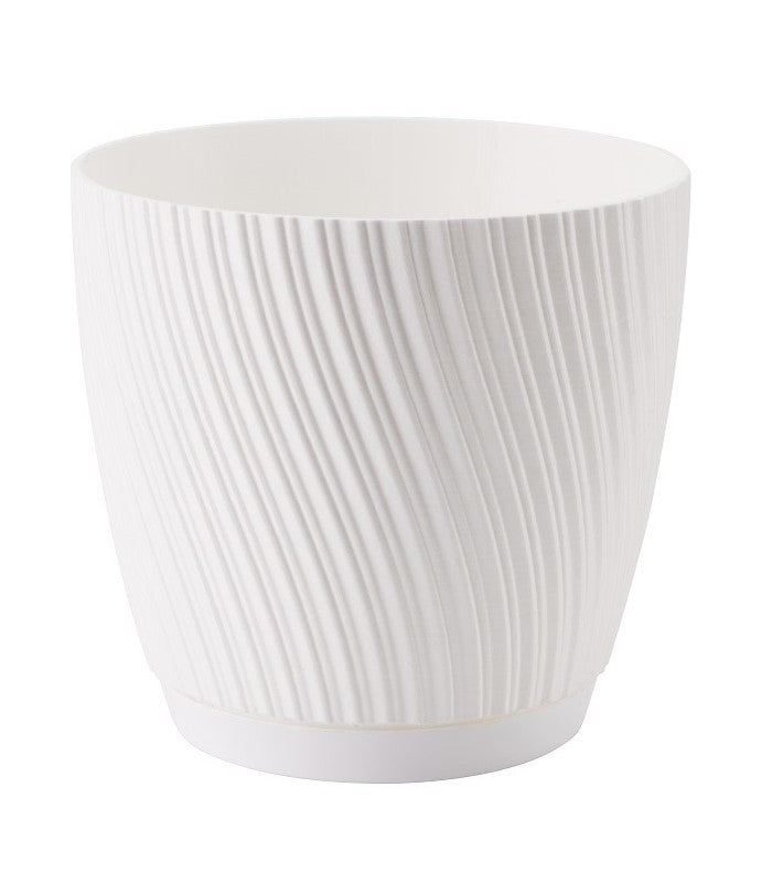 Mika Pot with Saucer 170mm White DIY Workshop Accessory Home and Garden Use