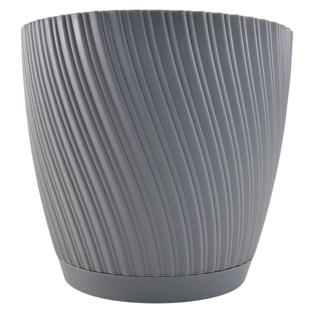 Mika Pot with Saucer 150mm Platinum