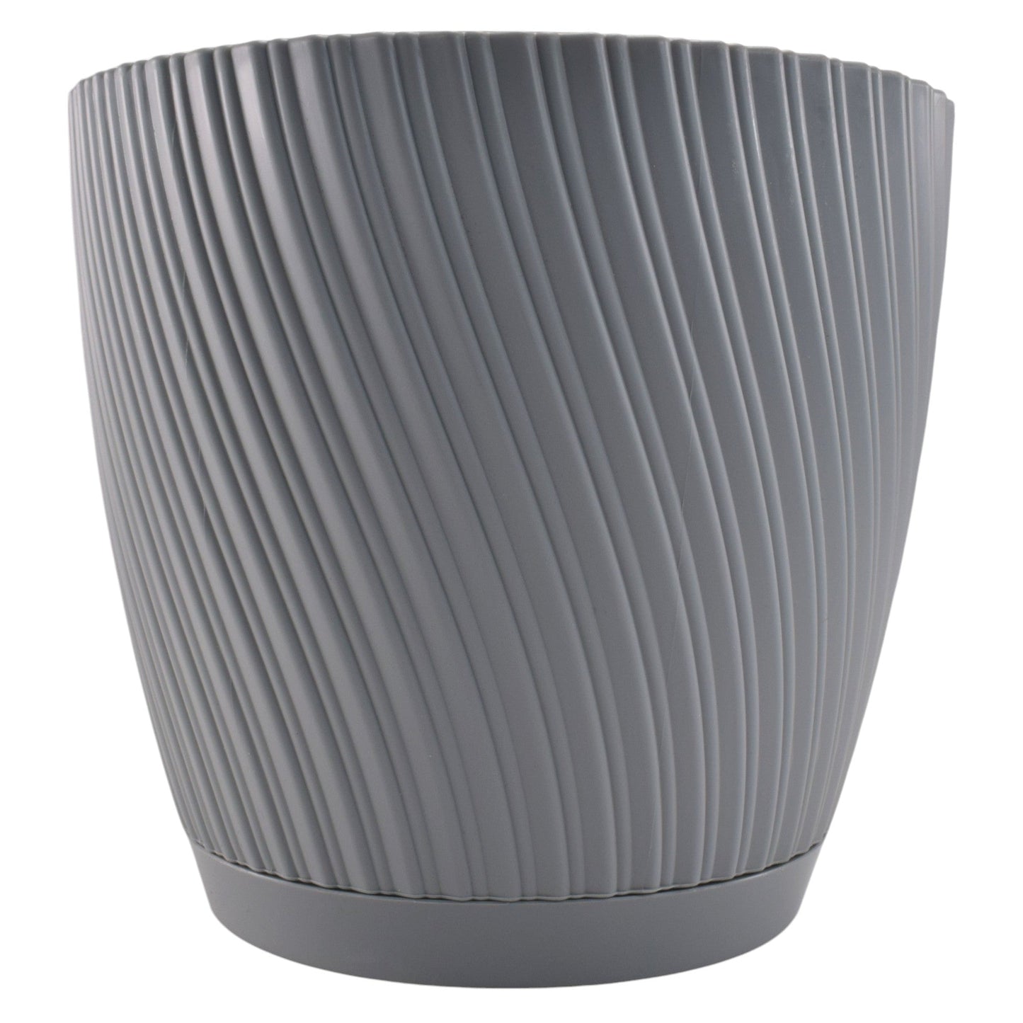 Mika Pot with Saucer 170mm Platinum