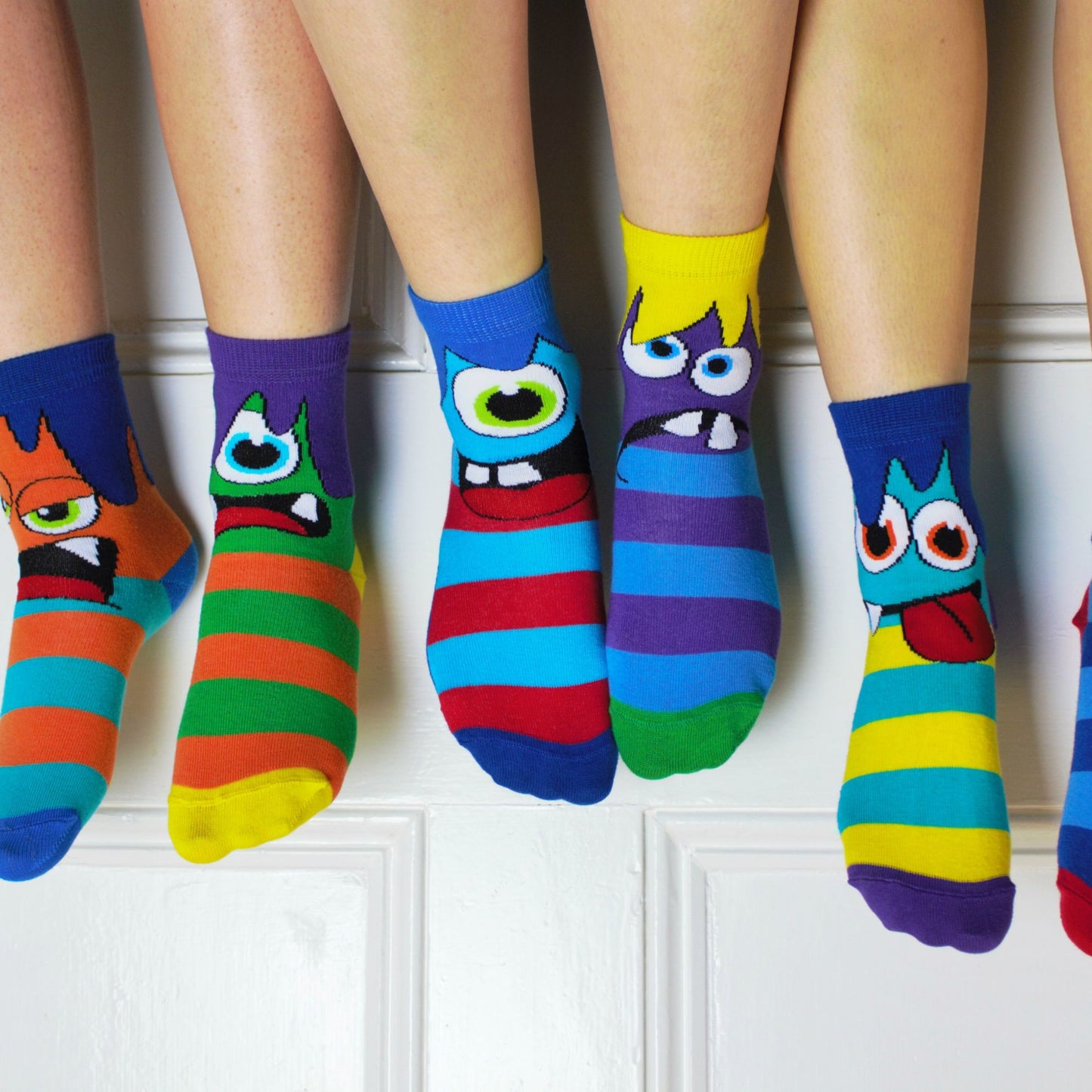 6 Pack Boys Mini Monster Novelty Odd Socks in Gift Box