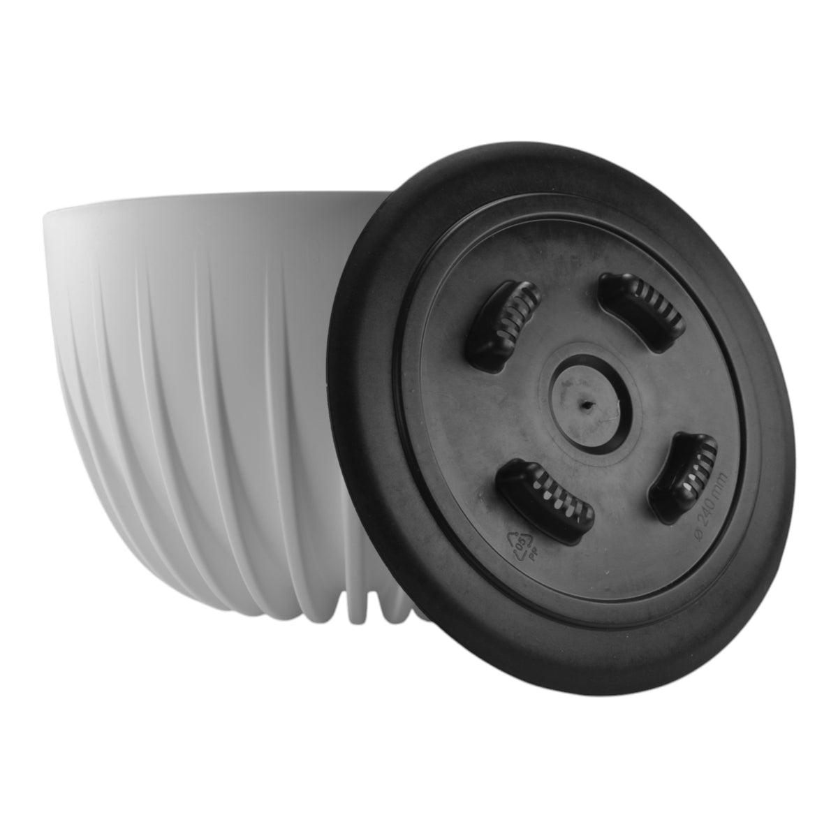 Mira Bowl Pot, Insert and Hole With Plug 240mm White