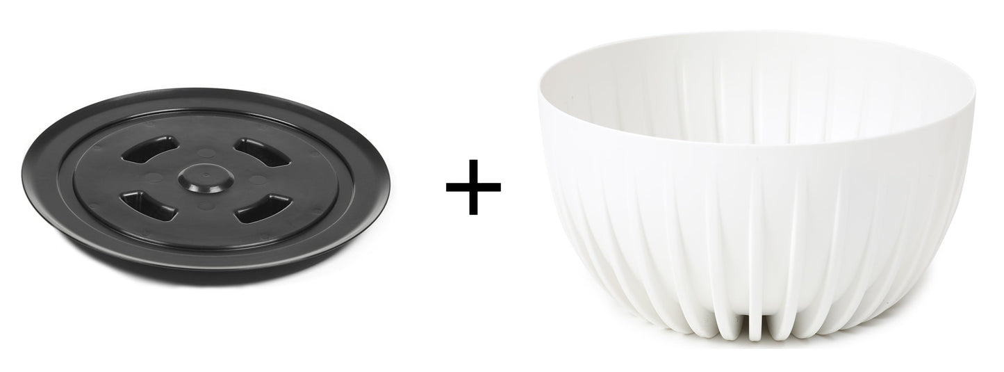 Mira Bowl Pot, Insert and Hole with Plug 300mm White for DIY Workshop Accessory