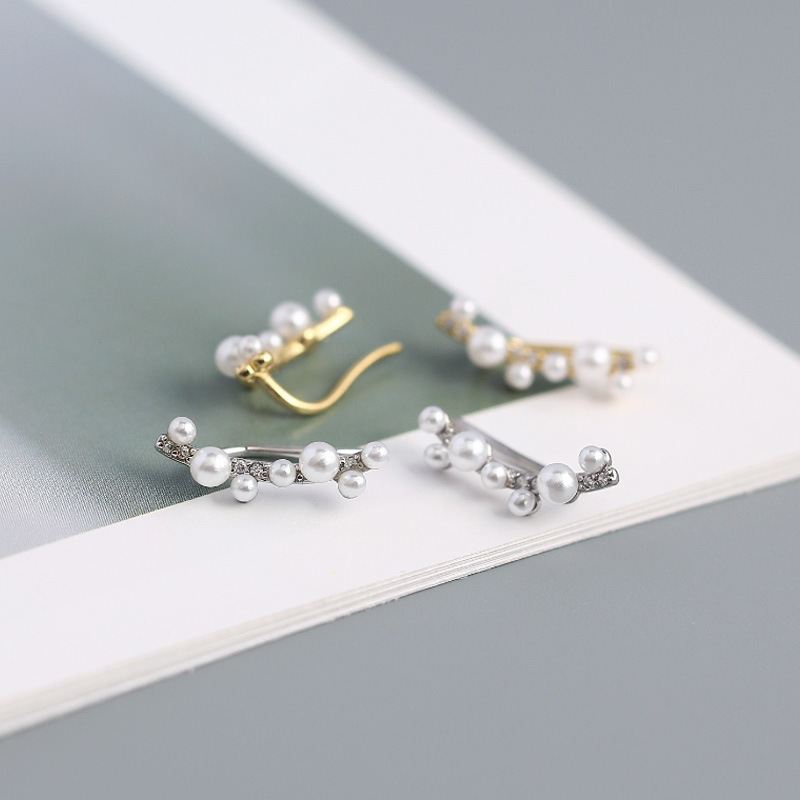 Beautiful Shell Pearls Tree Branch Non-Pierced Earrings - Gold-Plated Silver Pearl Earrings for women - Perfect Pearl Earrings with Gift Wrapping Included