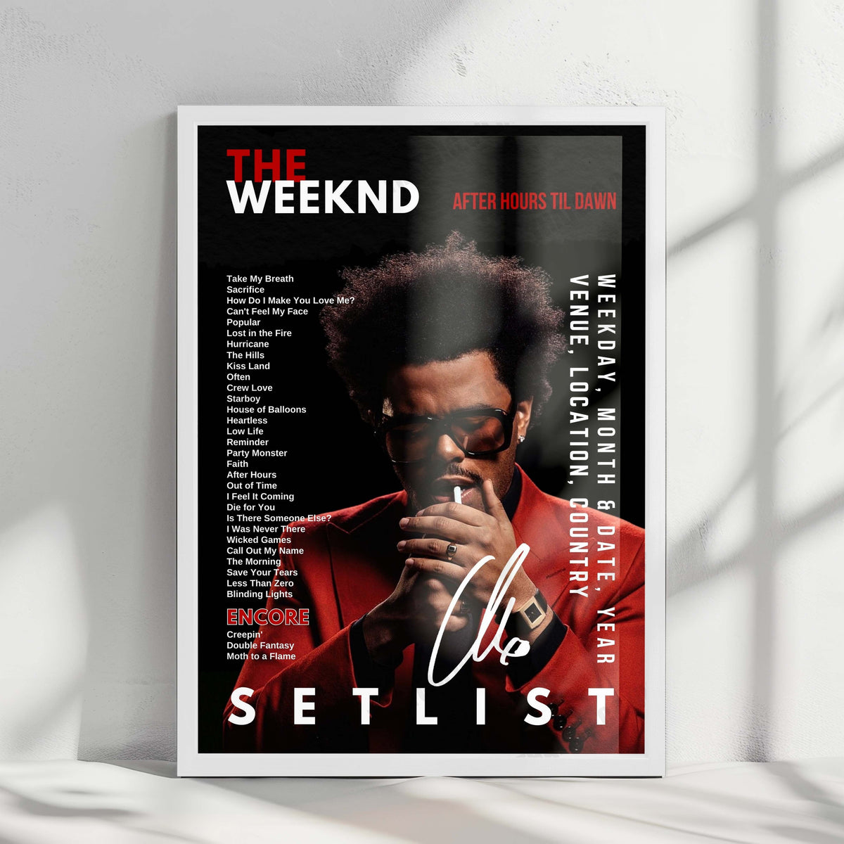 The Weeknd Setlist Poster - Ford Field, Detroit - May 24th, 2025