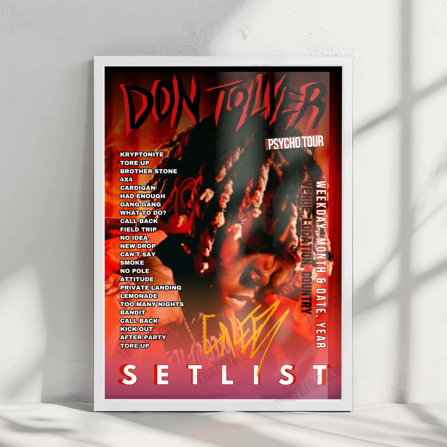 Don Toliver Setlist Poster - EagleBank Arena, Fairfax - November 8th, 2024