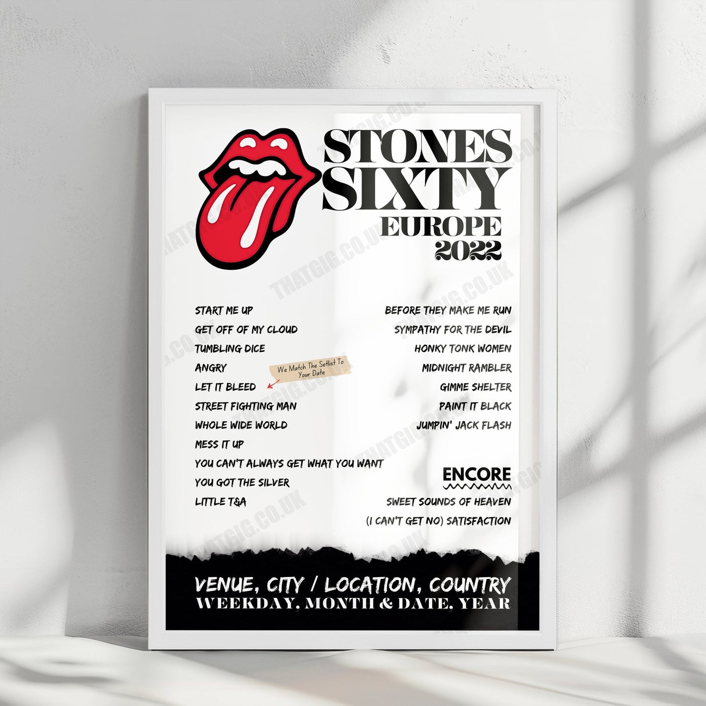 The Rolling Stones Setlist Poster - Anfield, Liverpool, England - June 9th, 2022