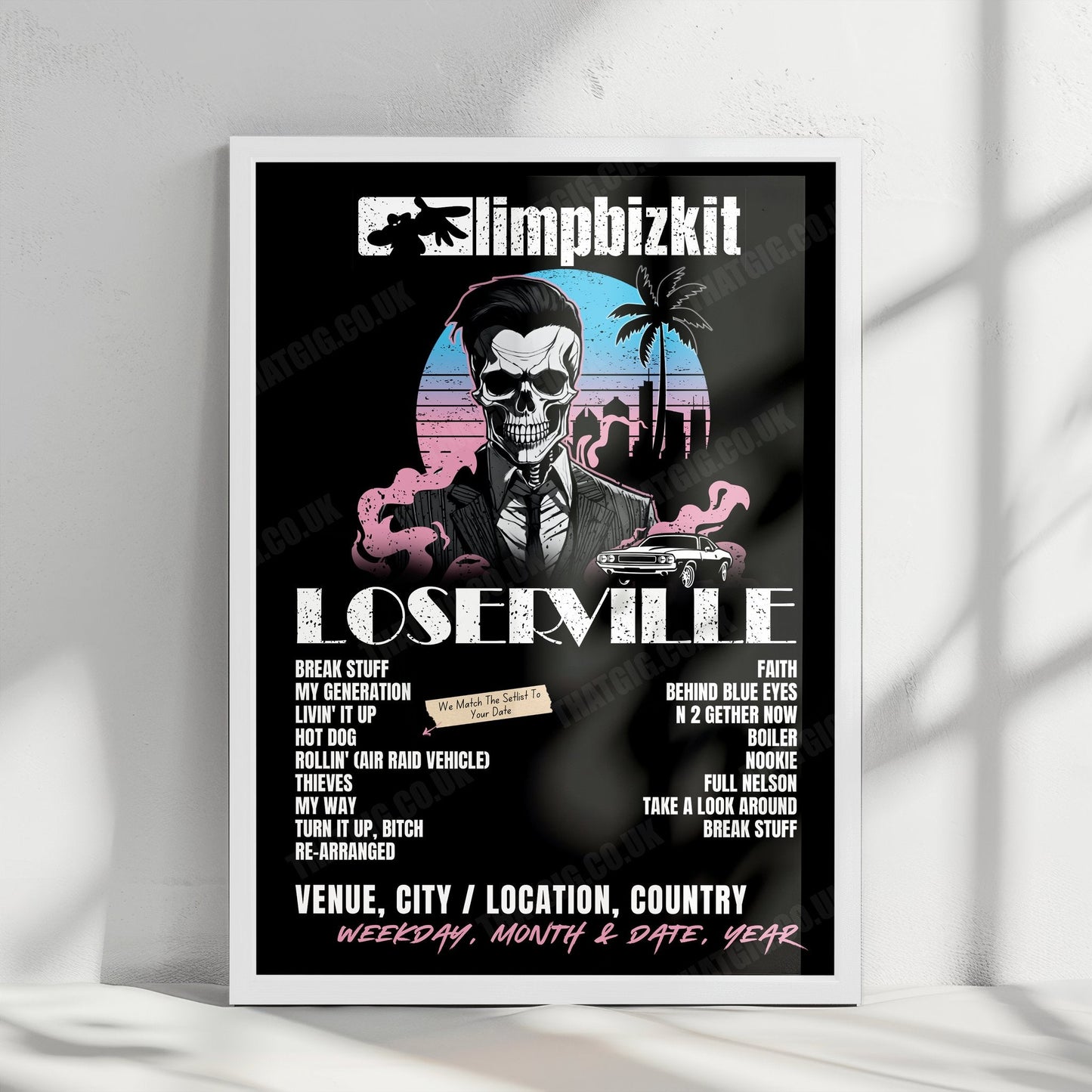 Limp Bizkit Setlist Poster - Jiffy Lube Live, Bristow, VA, USA - July 28th, 2024