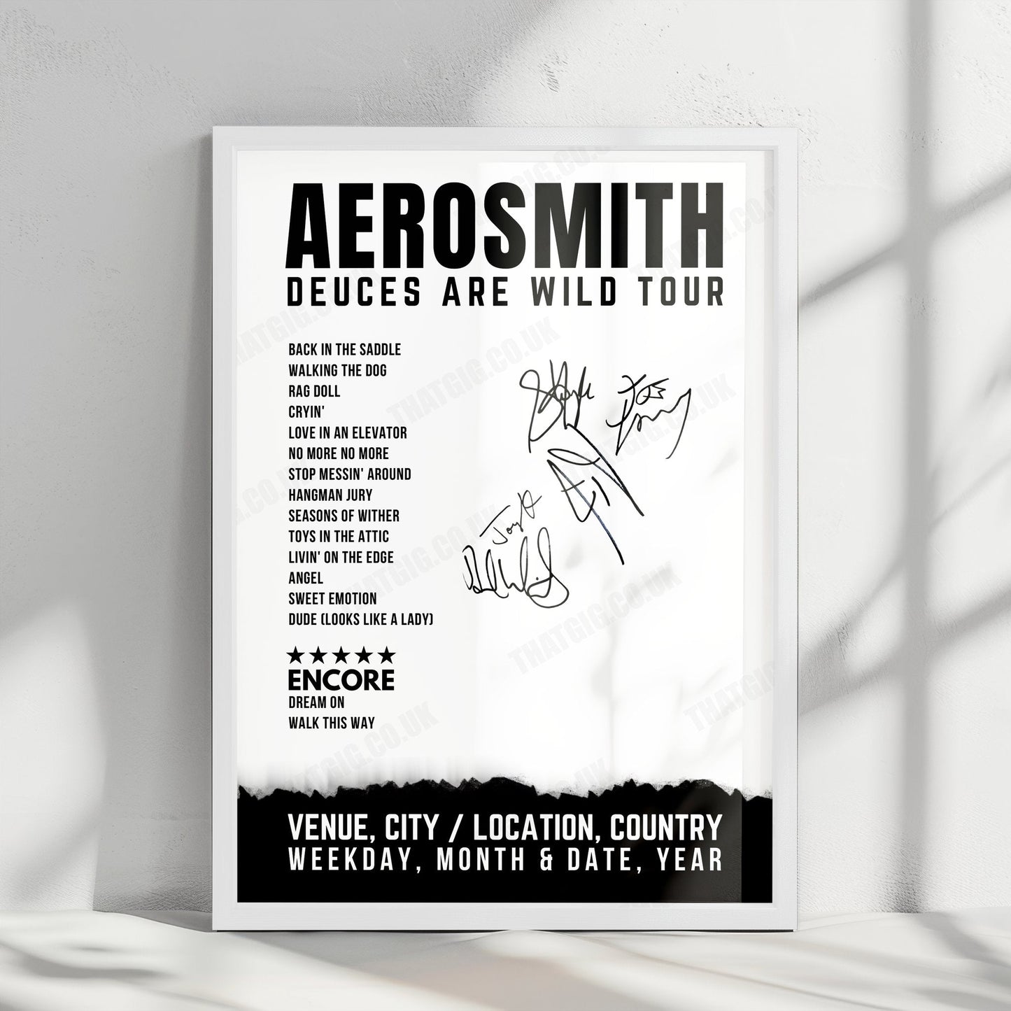 Aerosmith Setlist Poster - Dolby Live at Park MGM, Las Vegas - October 2nd, 2022