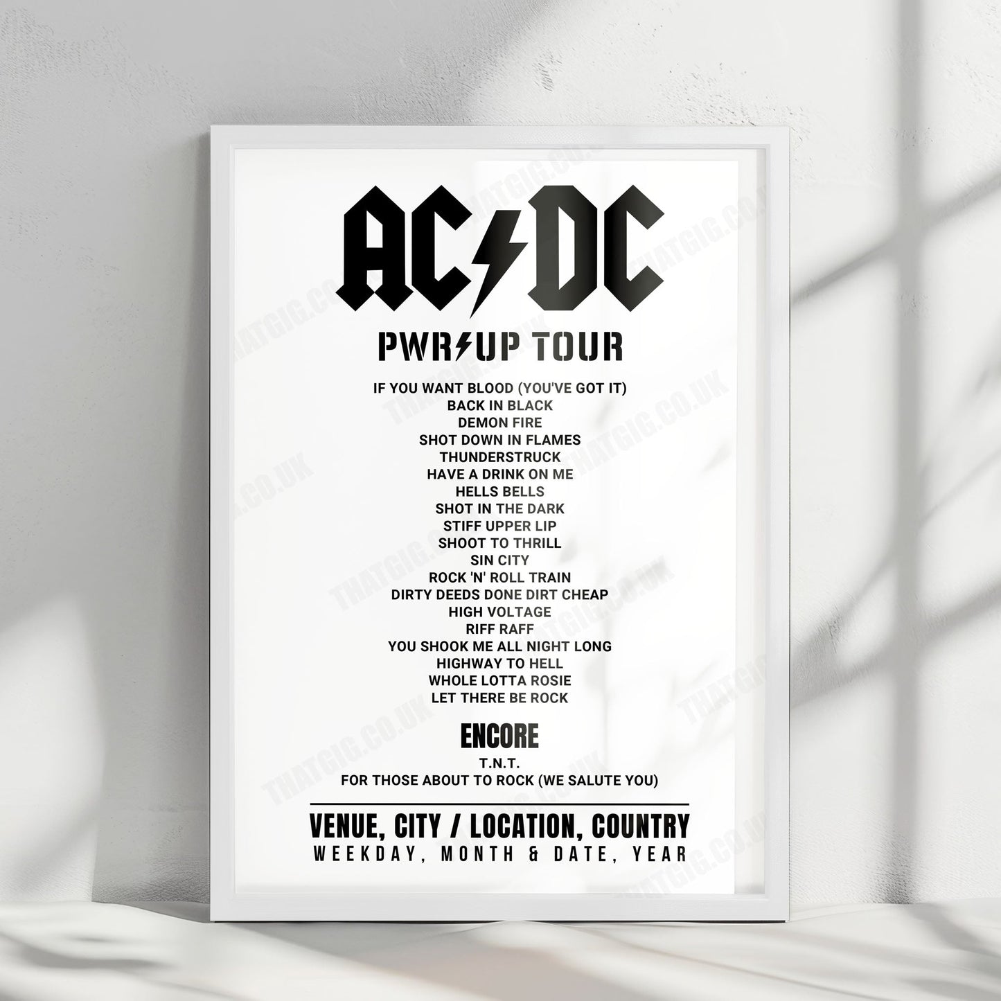 AC/DC Setlist Poster - Veltins-Arena, Gelsenkirchen - May 17th, 2024