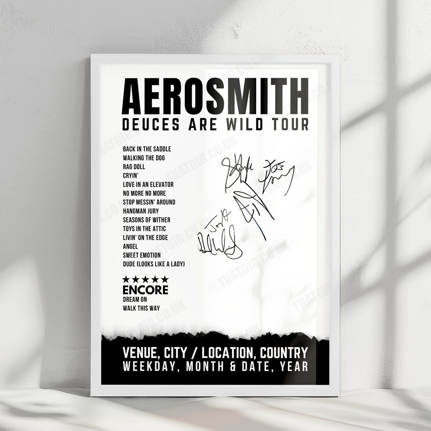 Aerosmith Setlist Poster - Park Theater at Park MGM, Las Vegas - April 8th, 2019