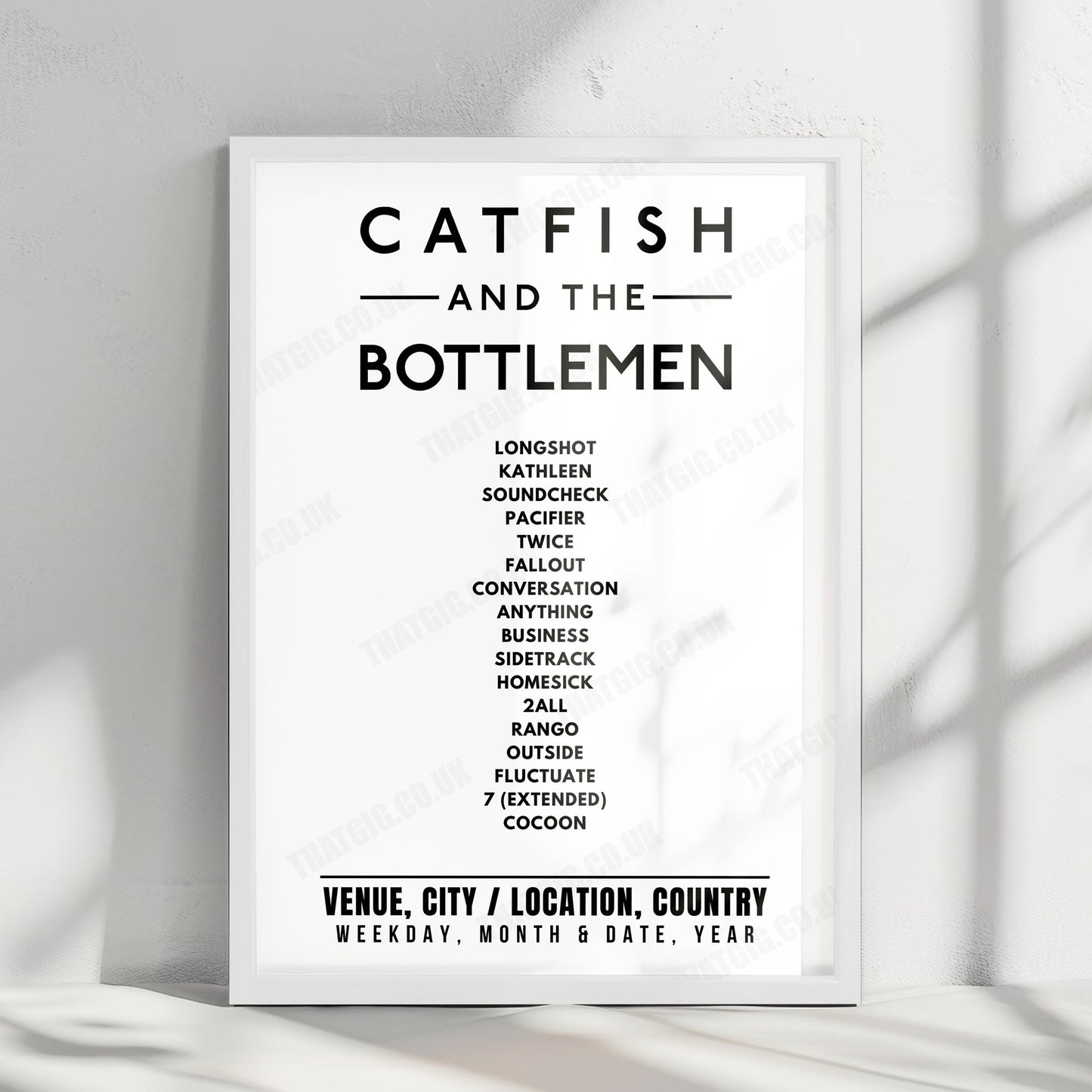 Catfish and the Bottlemen Setlist Poster - Little John's Farm, Reading - August 25th, 2024