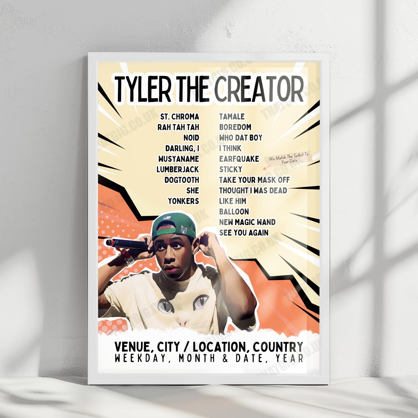 Tyler, The Creator Setlist Poster - Camp Flog Gnaw Carnival 2024 - November 16th, 2024