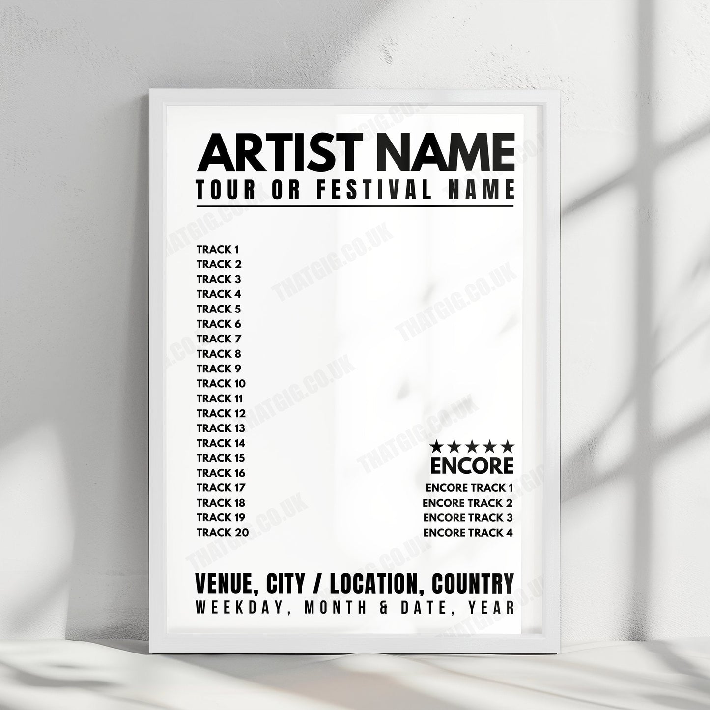 Request Any Gig Setlist Poster