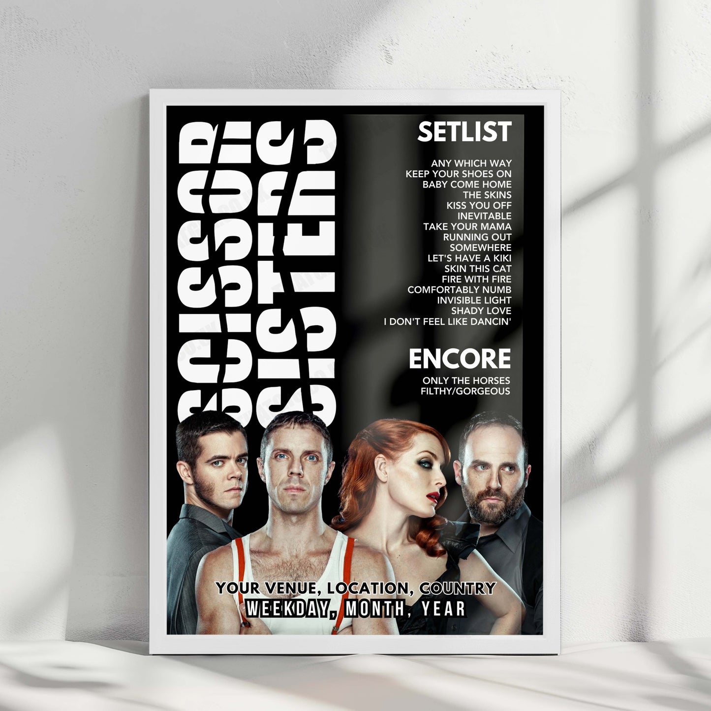 Scissor Sisters Setlist Poster - Bournemouth International Centre, Bournemouth - May 19th, 2025