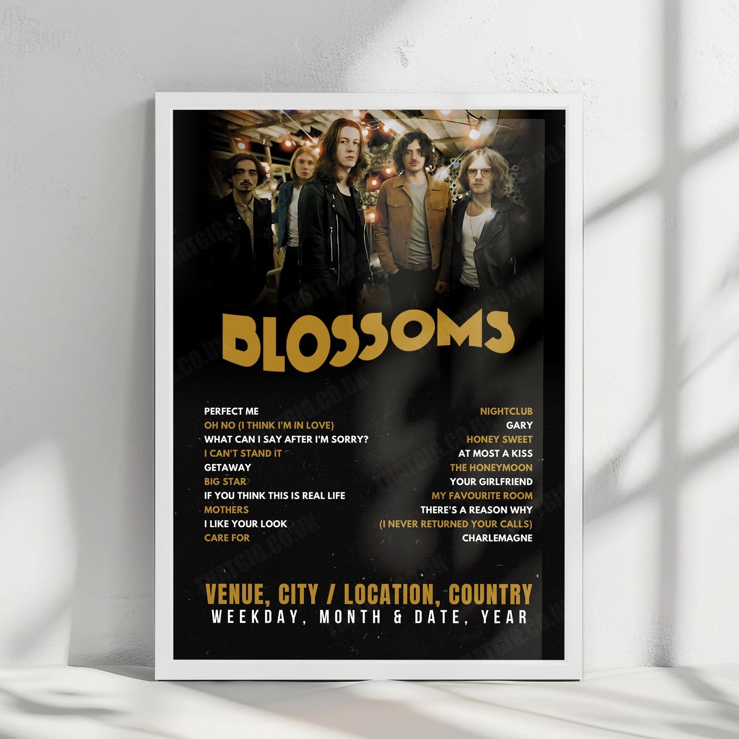 Blossoms Setlist Poster - Lotto Arena, Merksem - May 9th, 2025