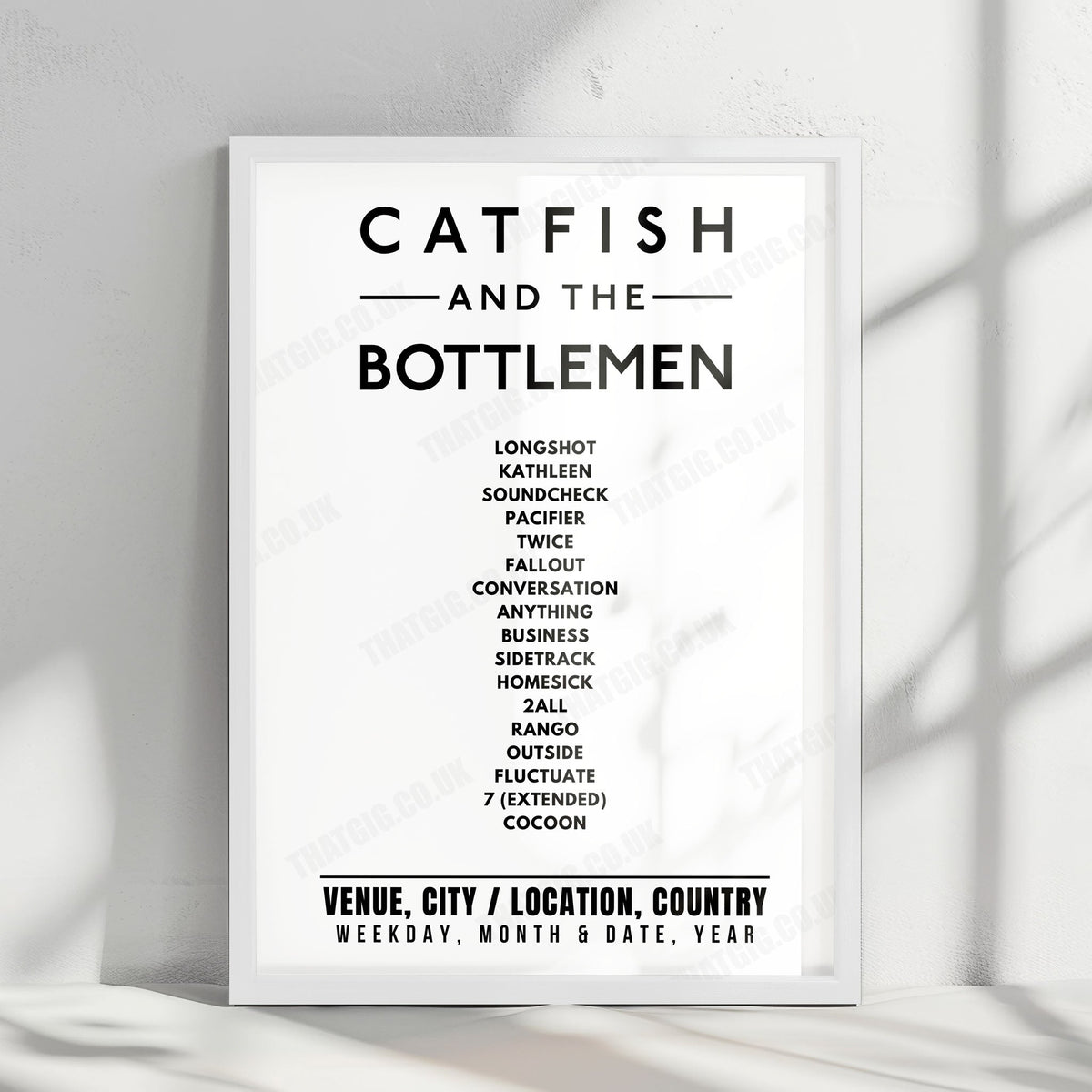Catfish and the Bottlemen Setlist Poster - Bramham Park, Bramham - August 28th, 2021