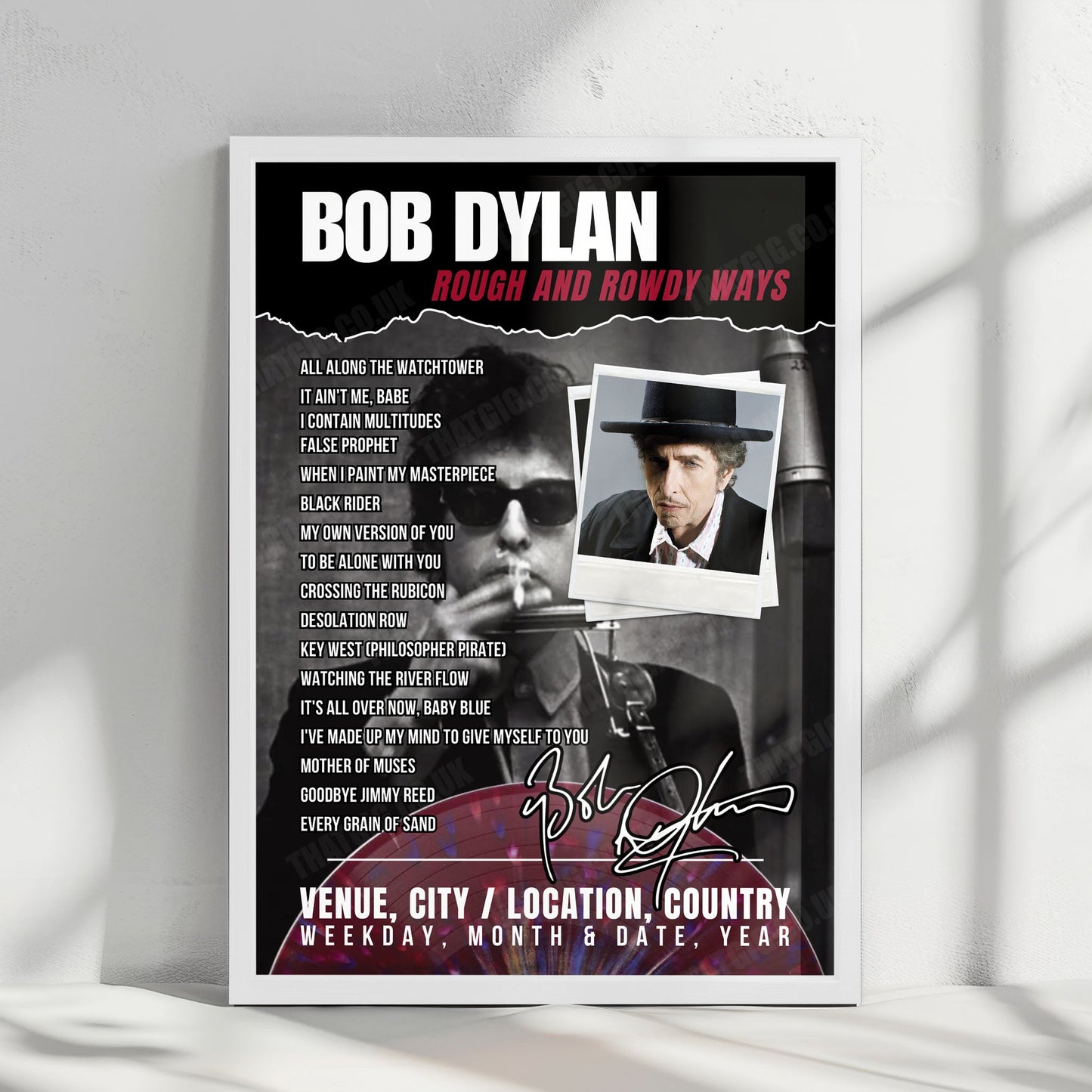 Bob Dylan Setlist Poster - Century II Performing Arts & Convention Center, Wichita - March 29th, 2025
