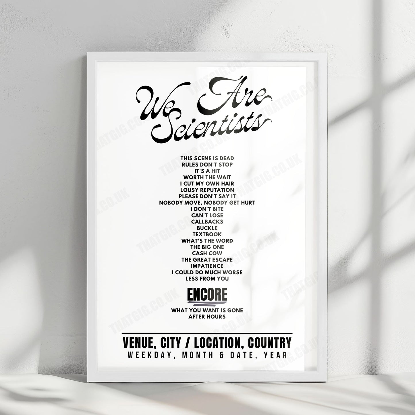 We Are Scientists Setlist Poster - MusikZentrum, Hanover - May 6th, 2025