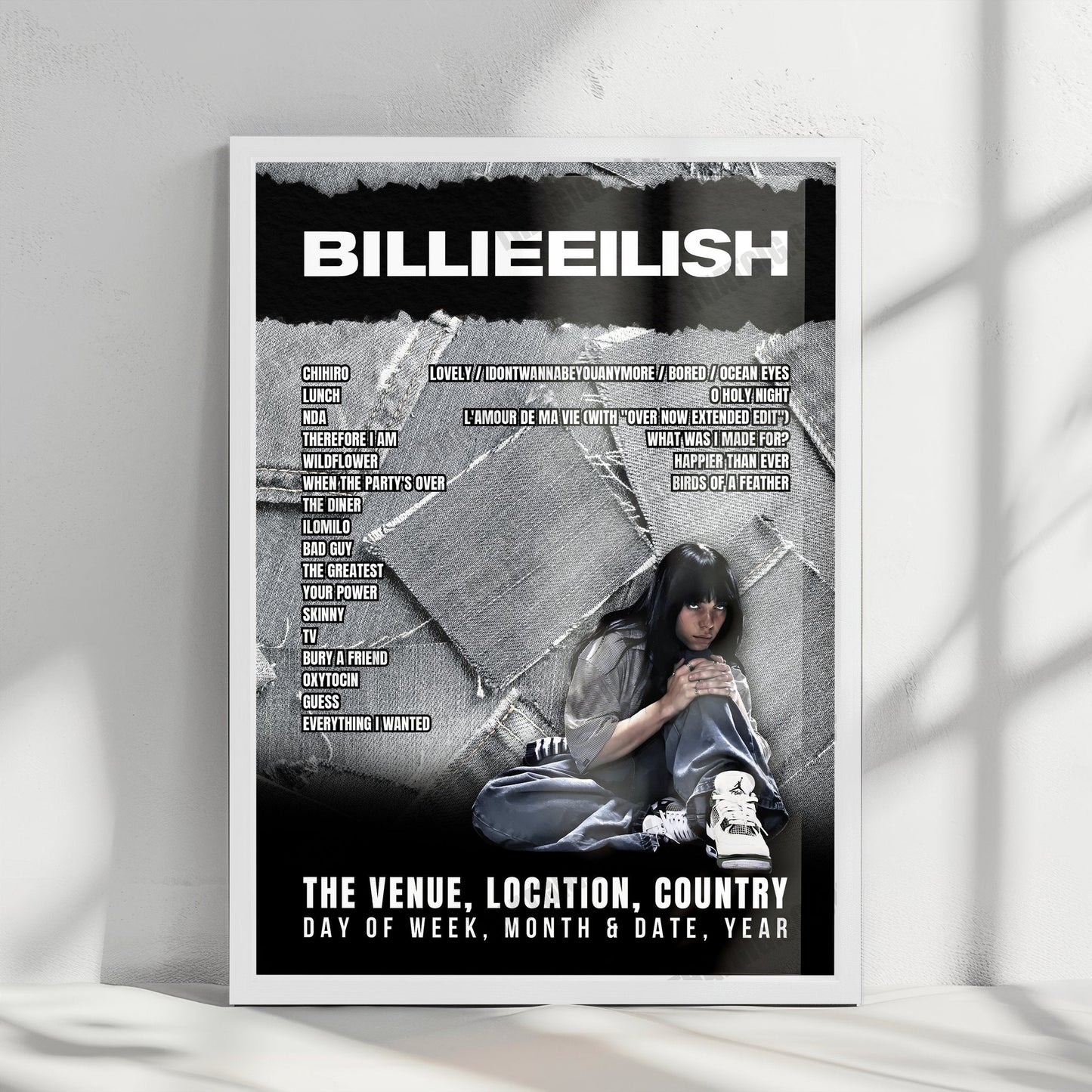 Billie Eilish Setlist Poster - Royal Arena, Copenhagen - April 29th, 2025