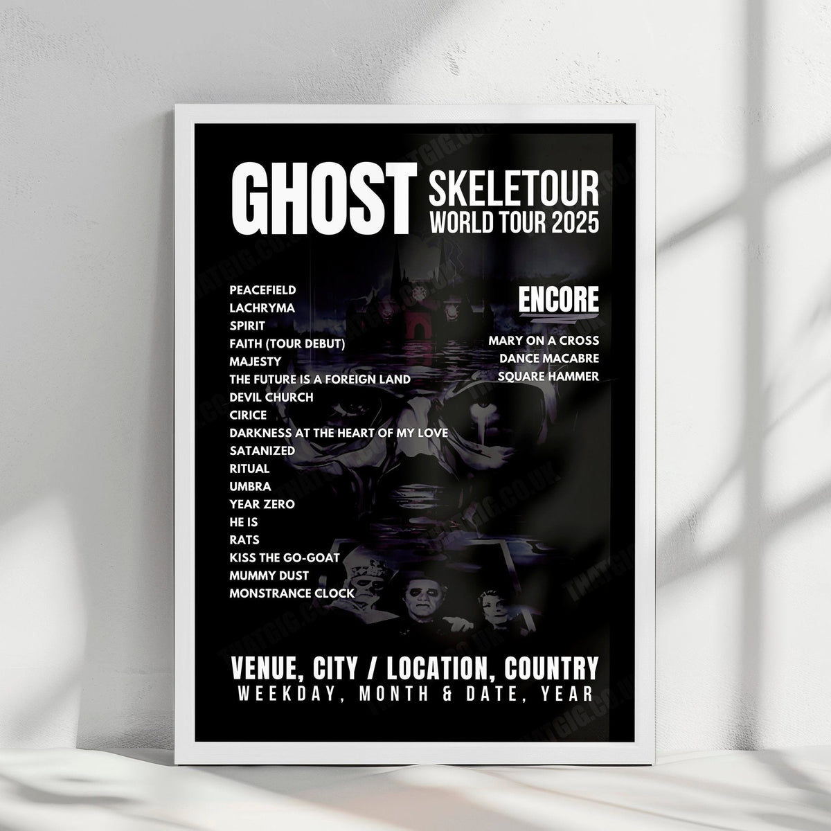 Ghost Setlist Poster - Uber Arena, Berlin - May 7th, 2025